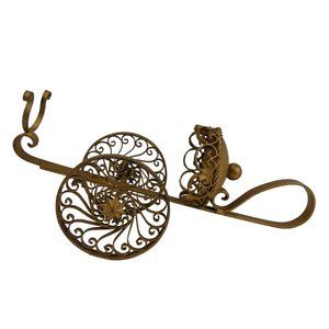 Gold Painted Iron Cannon Form Adjustable Wine Bottle Holder made in Spain